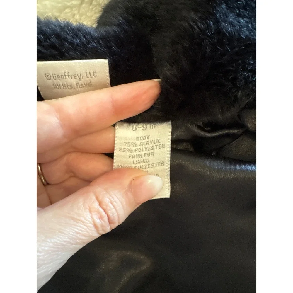 Koala‎ Kids Black Faux Fur Bolero Shrug Jacket 6-9 Months Formal Holiday